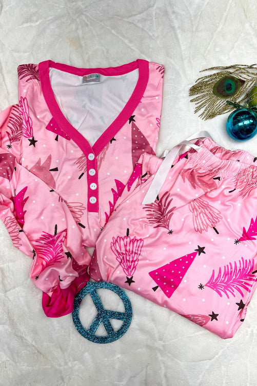Pink Christmas tree set